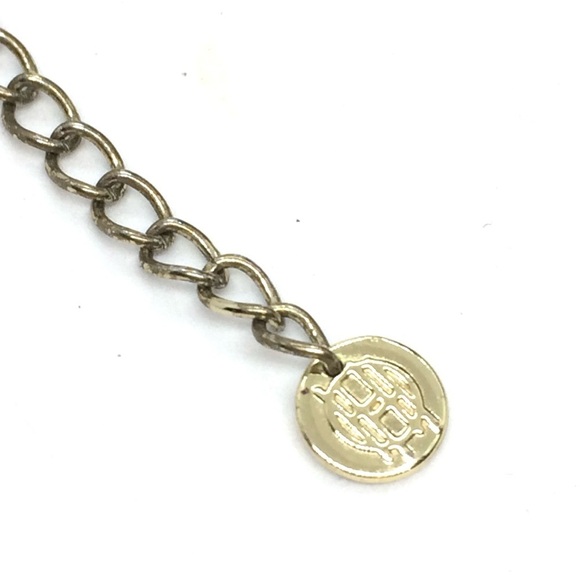 3/$30 HOUSE OF HARLOW NECKLACE LEATHER GEOMETRIC GOLD TONE ART DECO STYLE - Picture 16 of 17